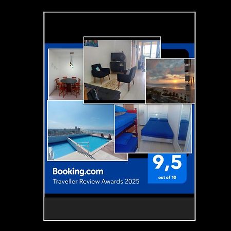 Praia Grande Beachfront Apartment: Sea View Penthouse with Pool Exterior photo